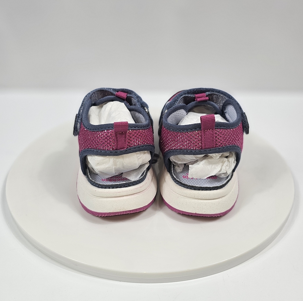 Munchkin by Stride Rite Coast Sandals Girls Sz 12M Pink Gray Adjustable Comfort - Picture 8 of 14